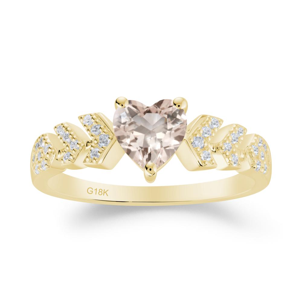 Cupid Inspired Heart Morganite Wedding Ring - LUO Jewelry #metal_18k yellow gold