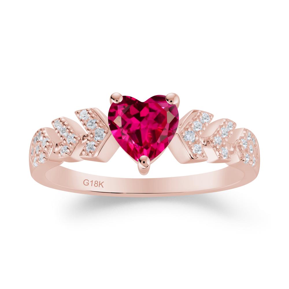 Cupid Inspired Heart Ruby Wedding Ring - LUO Jewelry #metal_18k rose gold