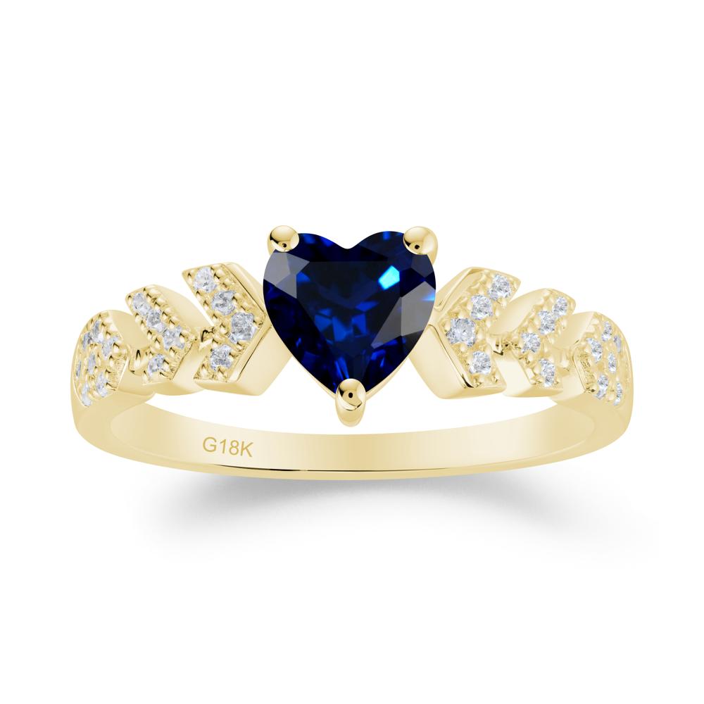 Cupid Inspired Heart Sapphire Wedding Ring - LUO Jewelry #metal_18k yellow gold