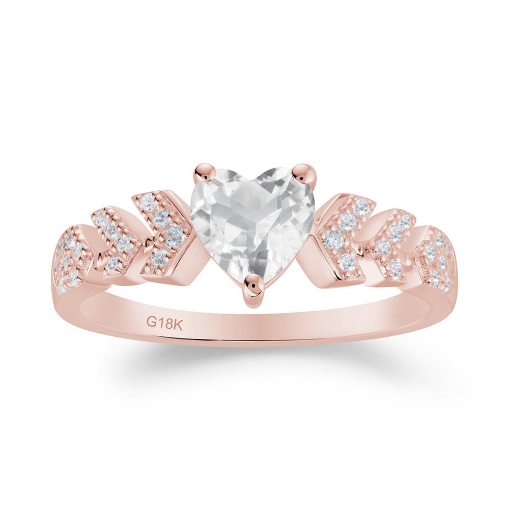 Romantic Heart Cut White Topaz Statement Ring - LUO Jewelry #metal_18k rose gold