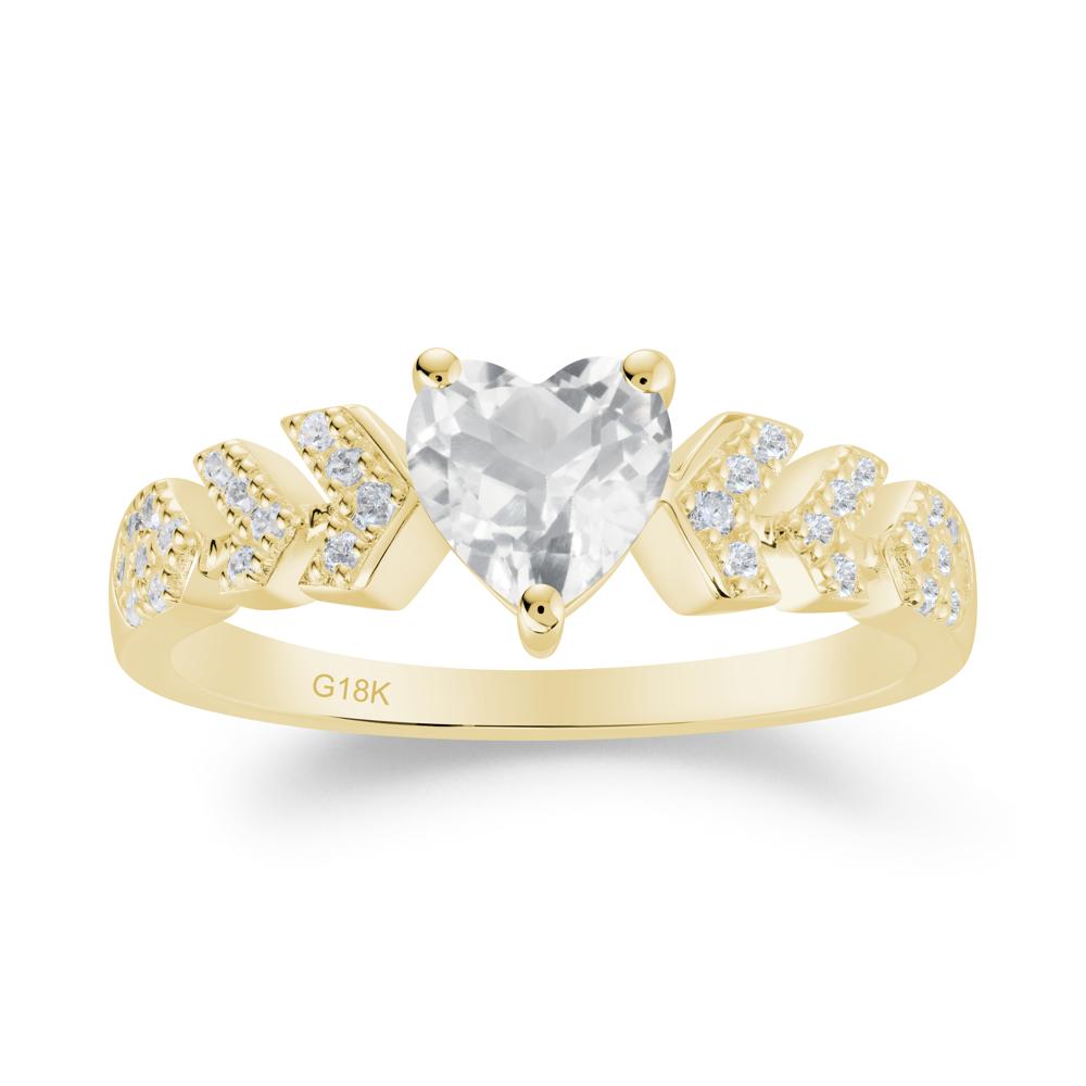 Romantic Heart Cut White Topaz Statement Ring - LUO Jewelry #metal_18k yellow gold