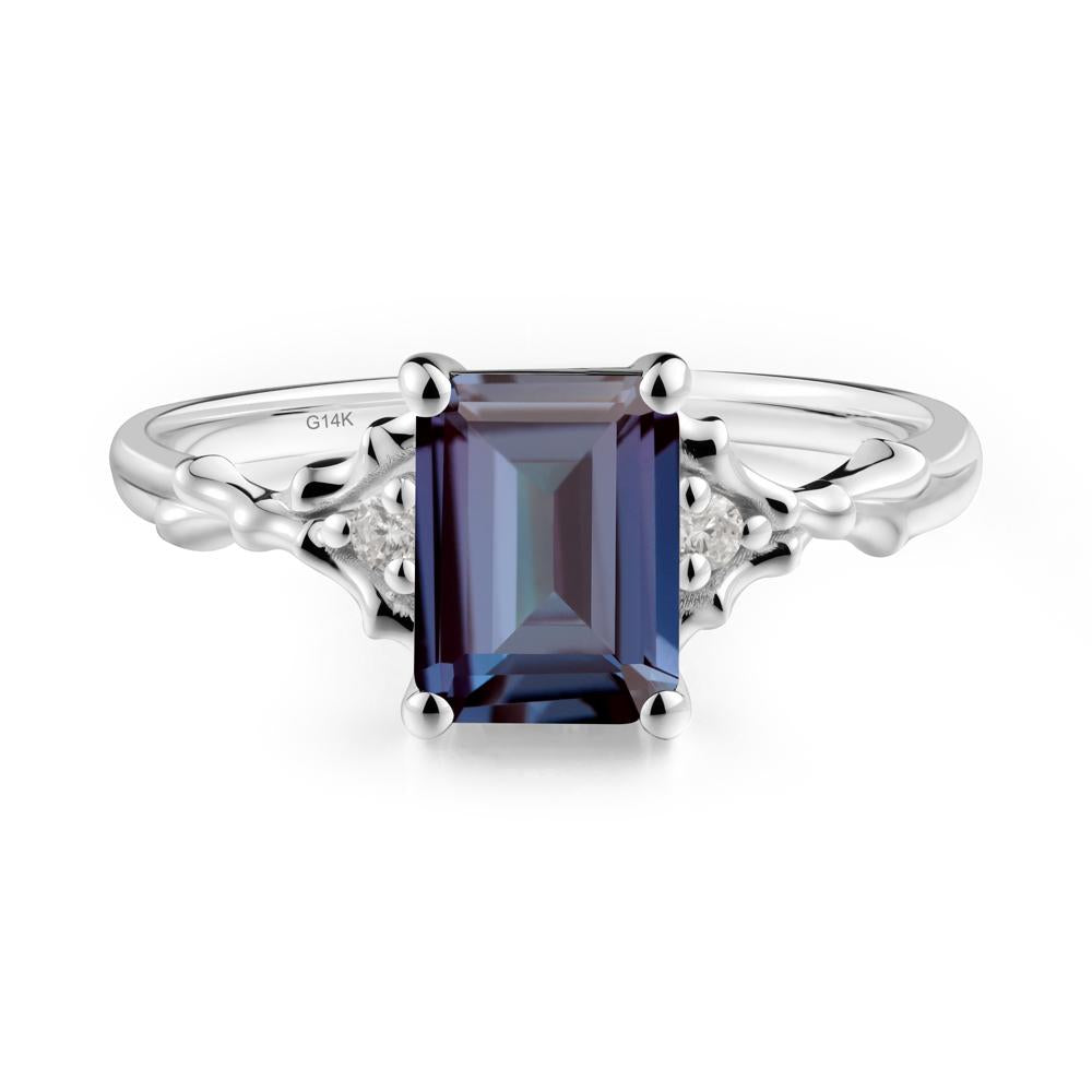 Gothic Thorn Alexandrite Twist Ring for Her - LUO Jewelry #metal_14k white gold