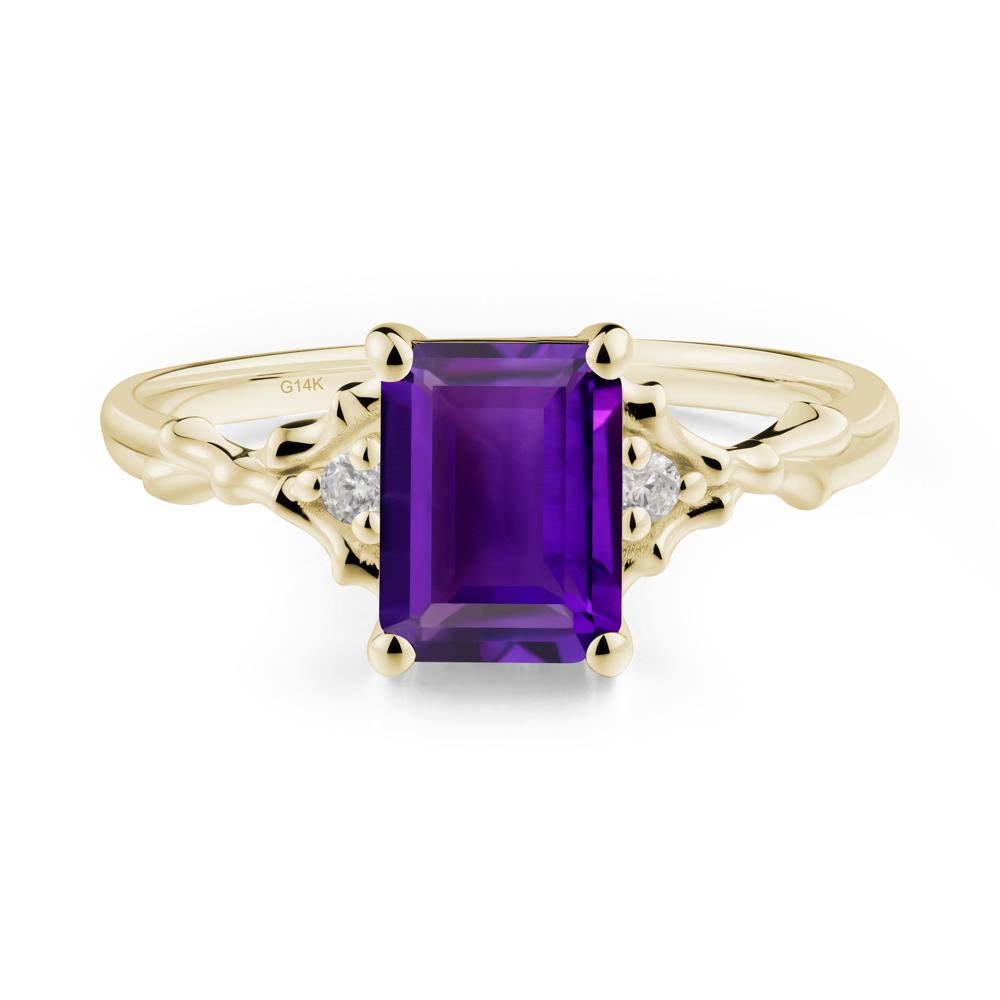 Gothic Thorn Amethyst Twist Ring for Her - LUO Jewelry #metal_14k yellow gold