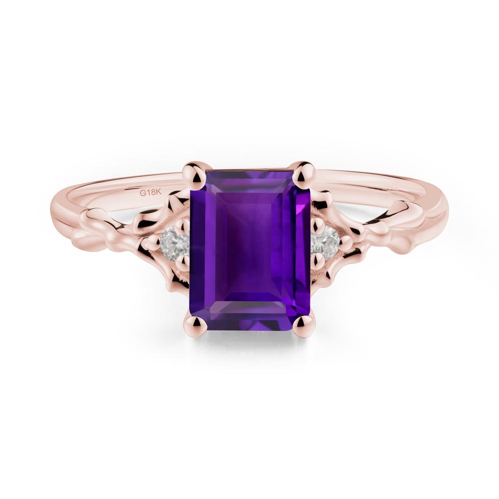 Gothic Thorn Amethyst Twist Ring for Her - LUO Jewelry #metal_18k rose gold