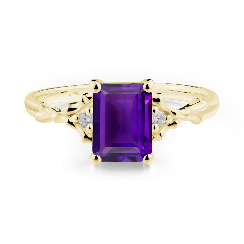 Gothic Thorn Amethyst Twist Ring for Her - LUO Jewelry #metal_18k yellow gold