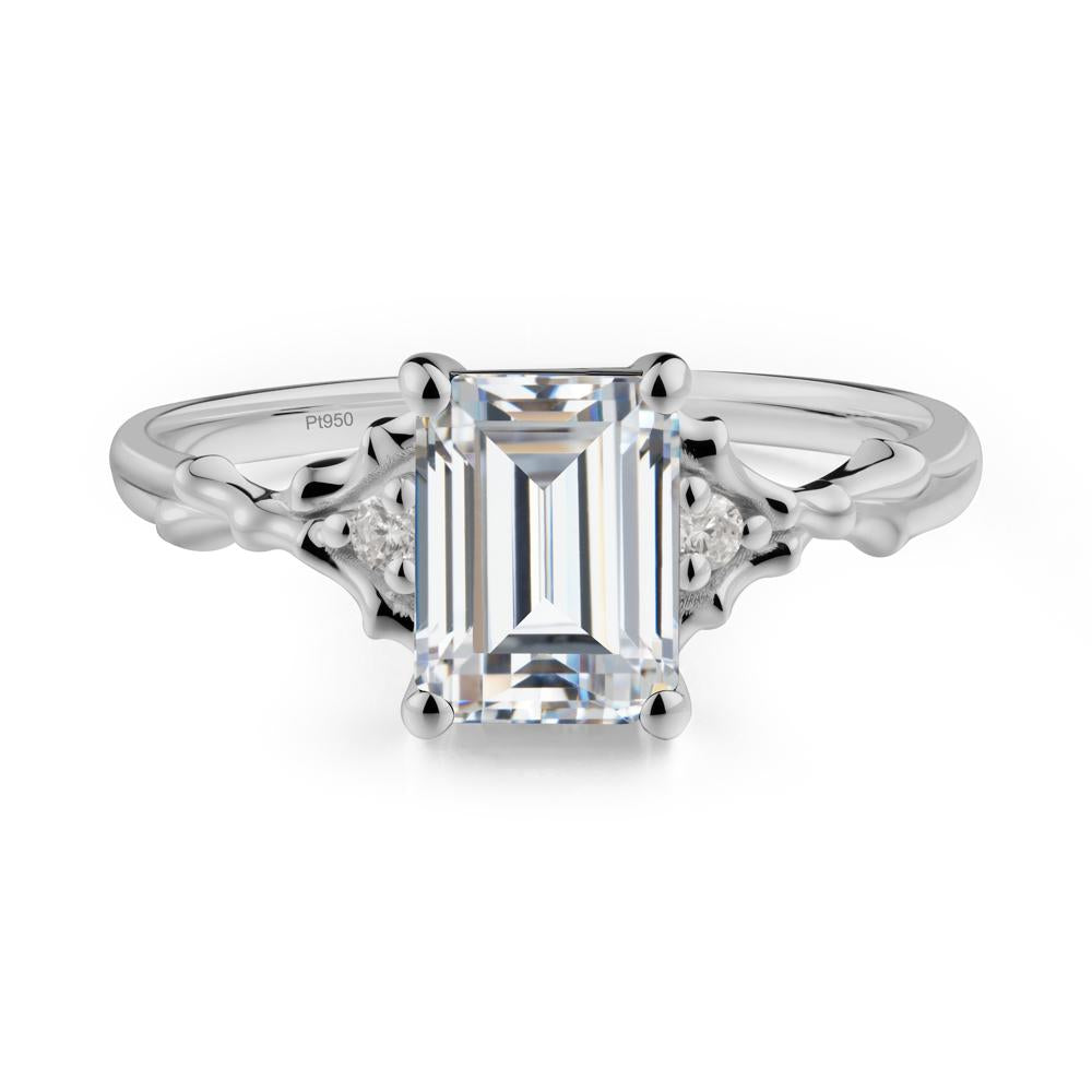 Vintage Thorn Cubic Zirconia Engagement Ring - LUO Jewelry #metal_platinum