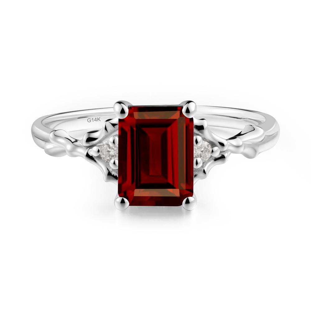 Vintage Thorn Garnet Engagement Ring - LUO Jewelry #metal_14k white gold