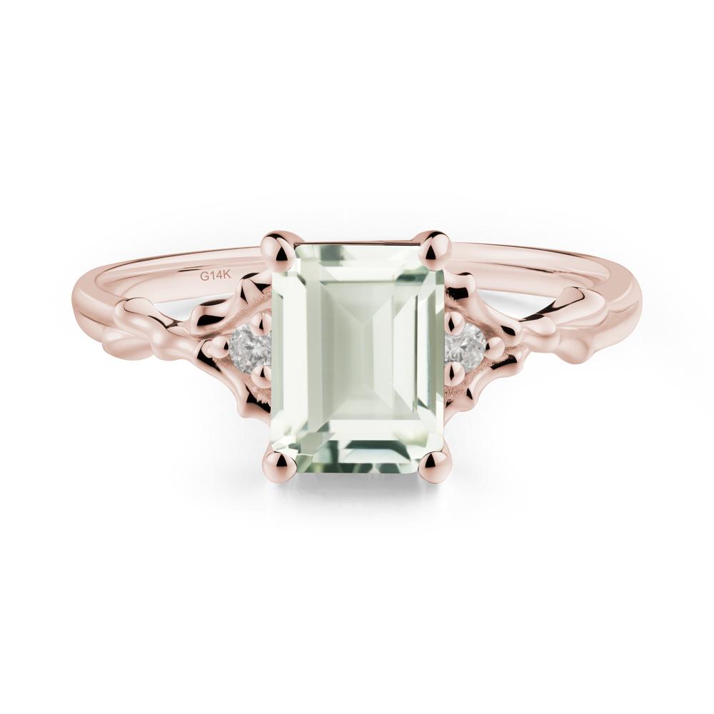 Gothic Thorn Green Amethyst Twist Ring for Her - LUO Jewelry #metal_14k rose gold