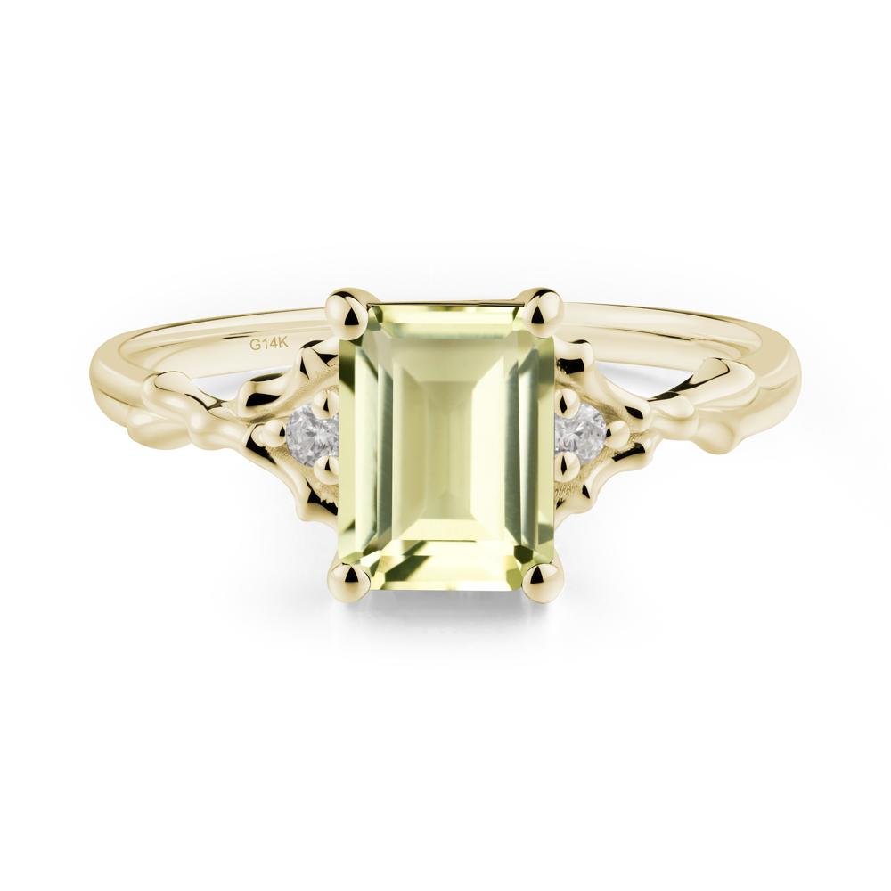 Gothic Thorn Lemon Quartz Twist Ring for Her - LUO Jewelry #metal_14k yellow gold