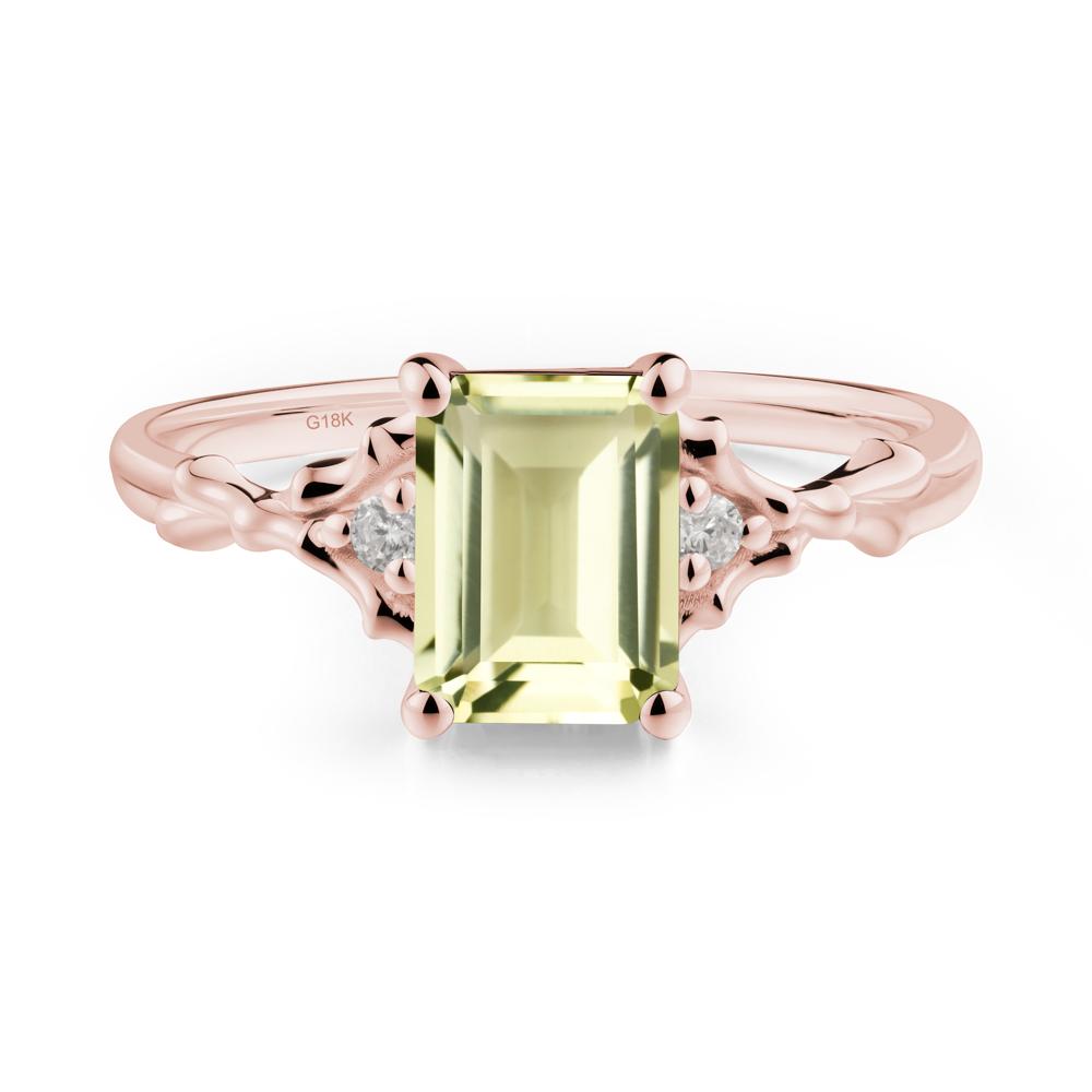 Gothic Thorn Lemon Quartz Twist Ring for Her - LUO Jewelry #metal_18k rose gold