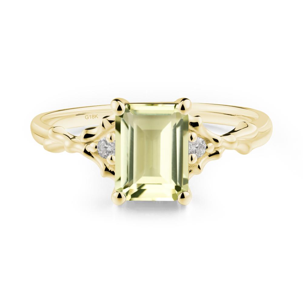 Gothic Thorn Lemon Quartz Twist Ring for Her - LUO Jewelry #metal_18k yellow gold