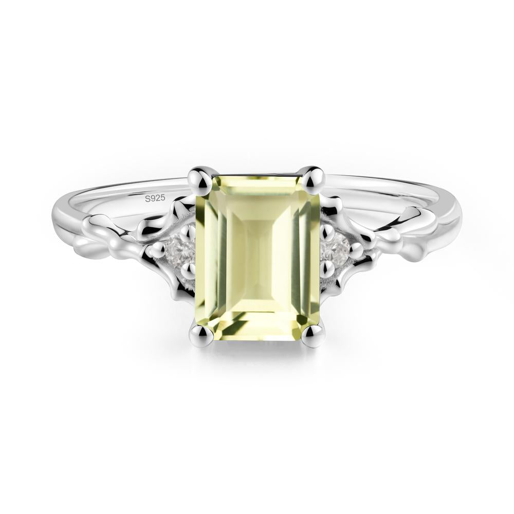 Gothic Thorn Lemon Quartz Twist Ring for Her - LUO Jewelry #metal_sterling silver