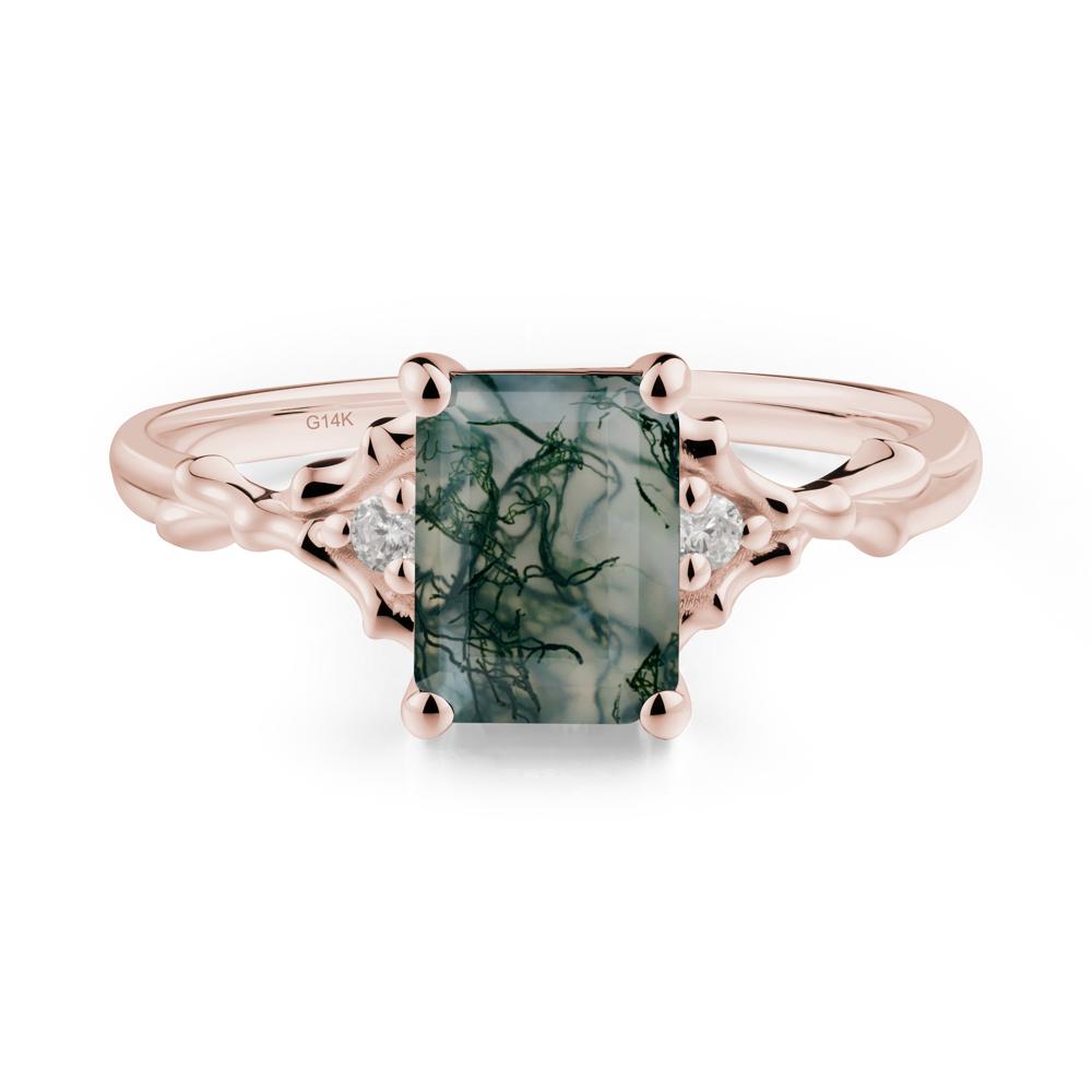 Vintage Thorn Moss Agate Engagement Ring - LUO Jewelry #metal_14k rose gold