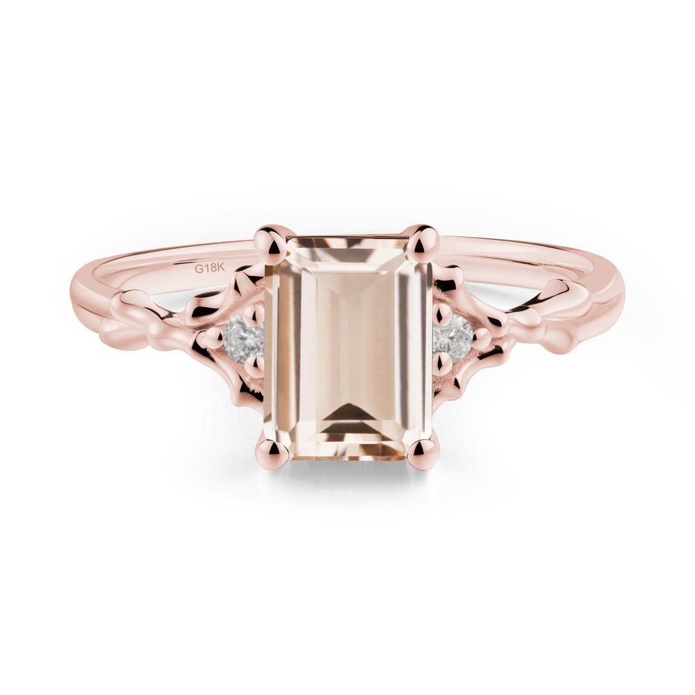 Thorn Twig Emerald Cut Morganite Ring - LUO Jewelry #metal_18k rose gold