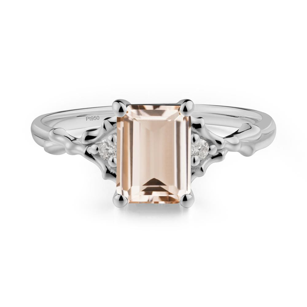 Thorn Twig Emerald Cut Morganite Ring - LUO Jewelry #metal_platinum