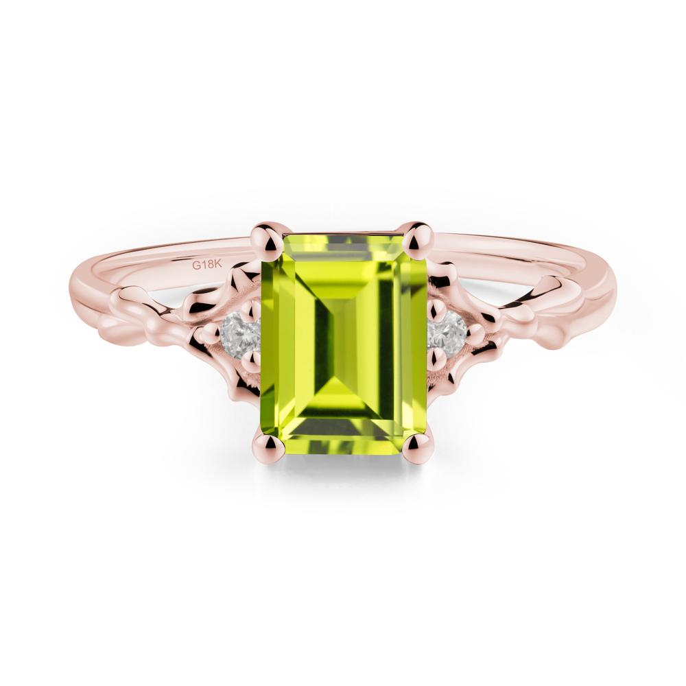 Gothic Thorn Peridot Twist Ring for Her - LUO Jewelry #metal_18k rose gold