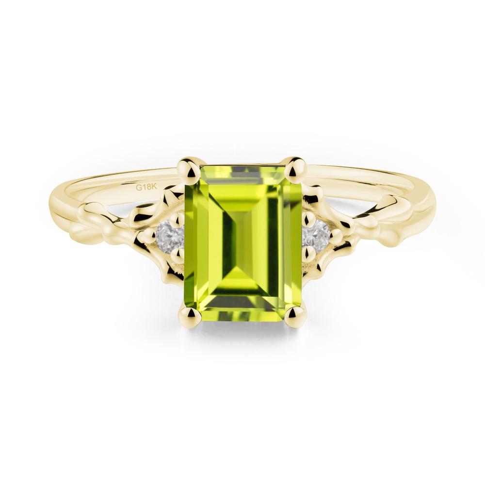 Gothic Thorn Peridot Twist Ring for Her - LUO Jewelry #metal_18k yellow gold