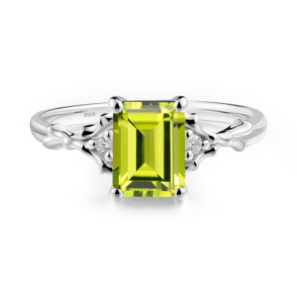 Gothic Thorn Peridot Twist Ring for Her - LUO Jewelry #metal_sterling silver