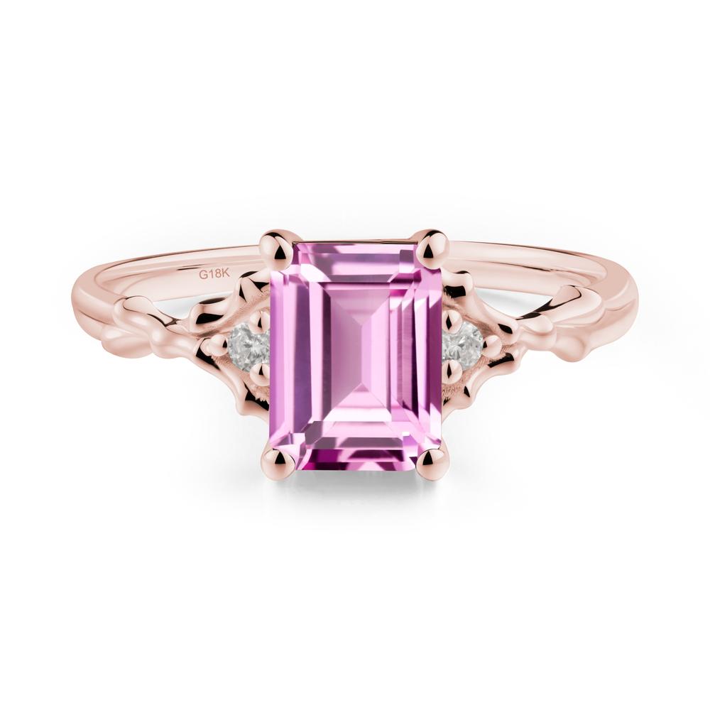 Gothic Thorn Pink Sapphire Twist Ring for Her - LUO Jewelry #metal_18k rose gold