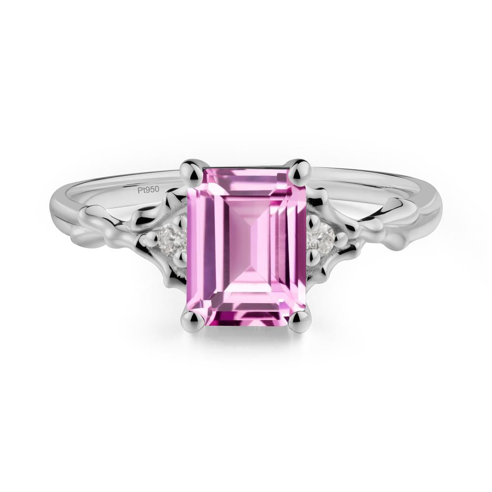 Gothic Thorn Pink Sapphire Twist Ring for Her - LUO Jewelry #metal_platinum