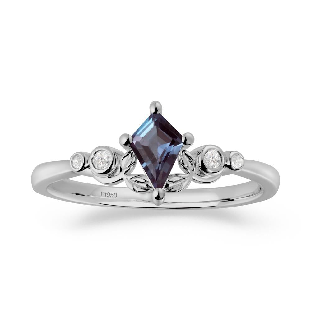 Dainty Kite Cut Alexandrite Leaf Engagement Ring - LUO Jewelry #metal_platinum