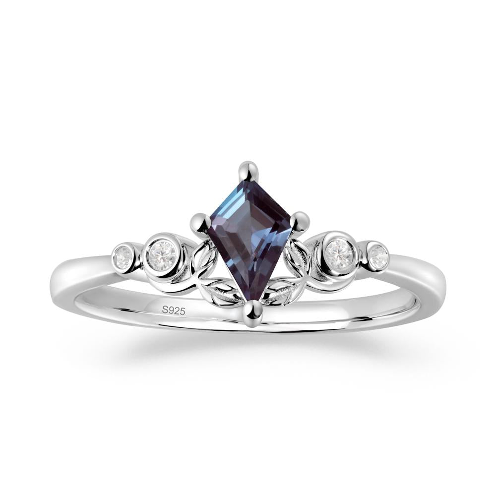 Dainty Kite Cut Alexandrite Leaf Engagement Ring - LUO Jewelry #metal_sterling silver