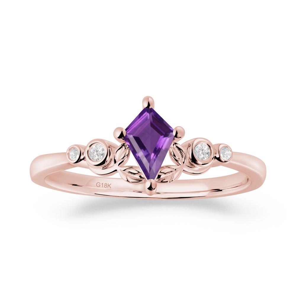 Nature Inspired Amethyst Leaf Wedding Ring - LUO Jewelry #metal_18k rose gold