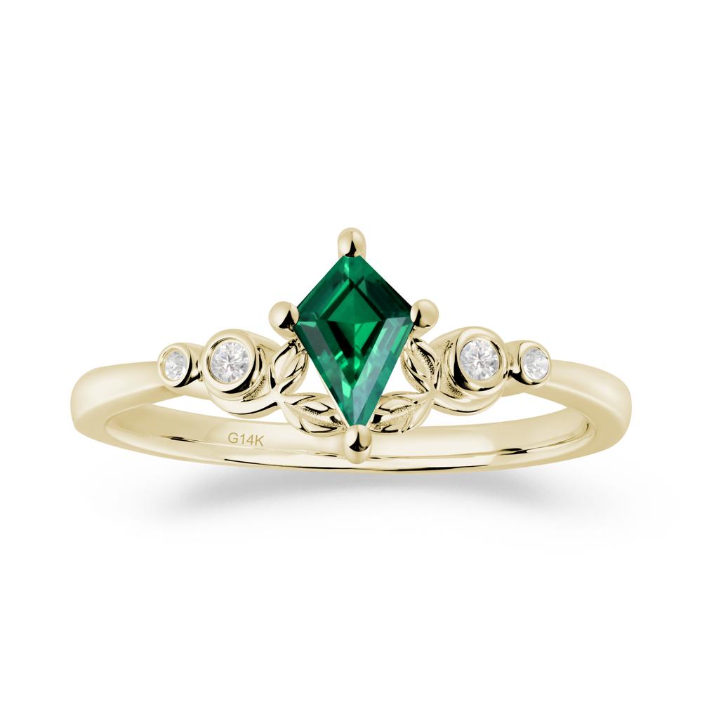 Vintage Leaf Emerald Ring for Women - LUO Jewelry #metal_14k yellow gold