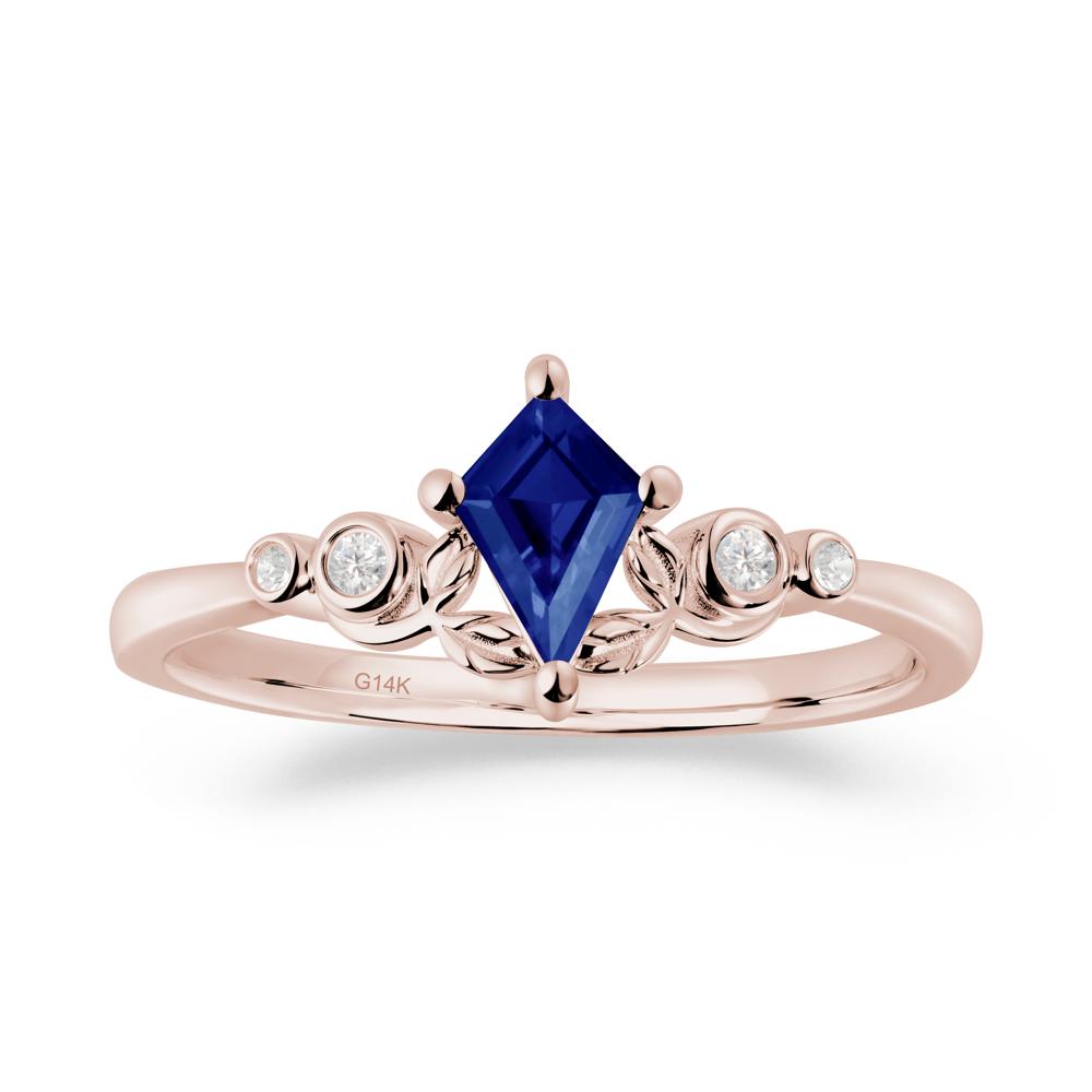 Nature Inspired Sapphire Leaf Wedding Ring - LUO Jewelry #metal_14k rose gold