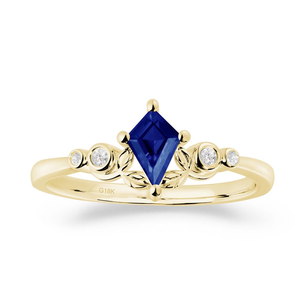 Nature Inspired Sapphire Leaf Wedding Ring - LUO Jewelry #metal_18k yellow gold