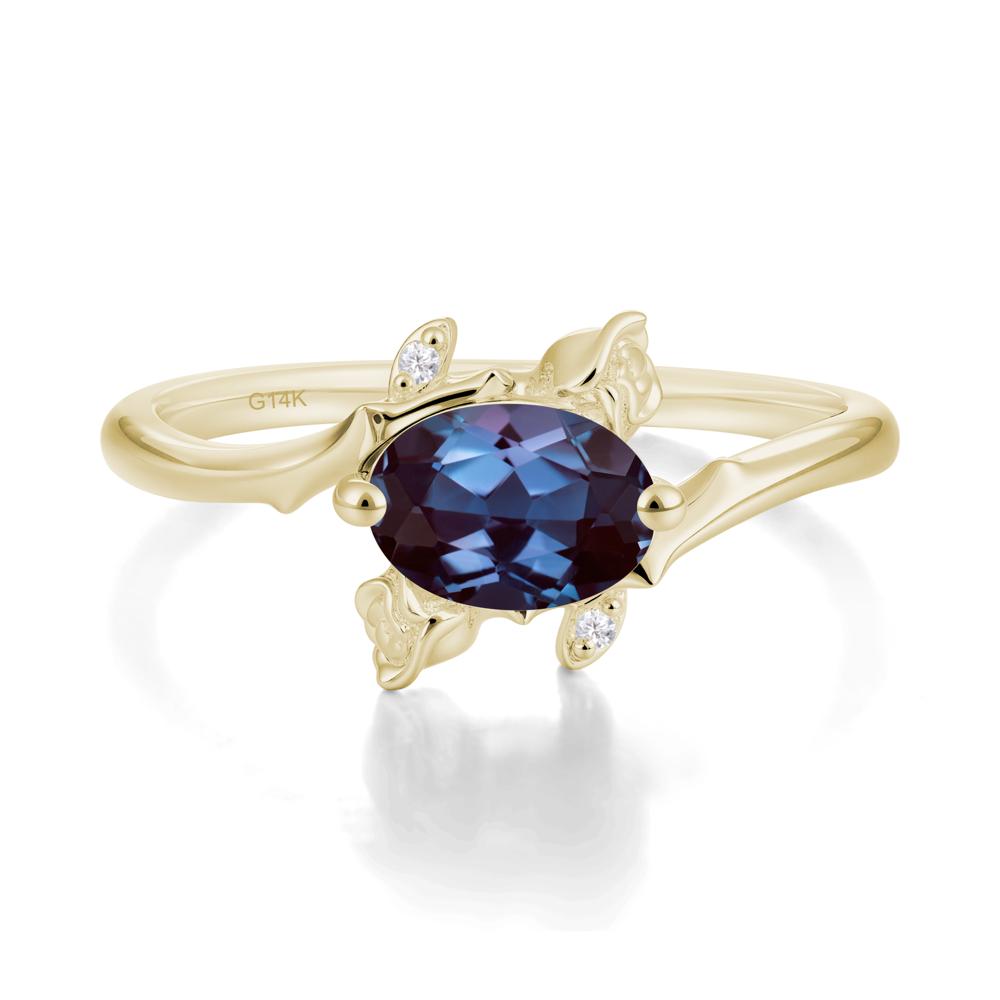 Romantic Floral Alexandrite Ring - LUO Jewelry #metal_14k yellow gold