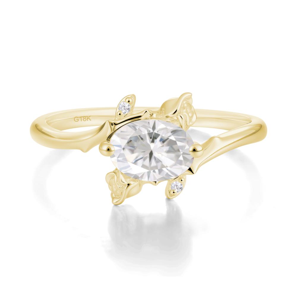 Romantic Floral Moissanite Ring - LUO Jewelry #metal_18k yellow gold