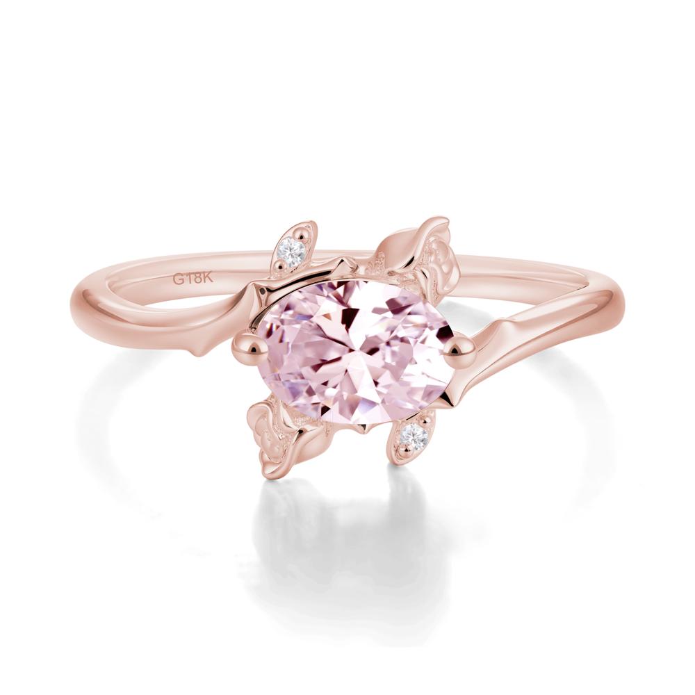 Romantic Floral Pink Cubic Zirconia Ring - LUO Jewelry #metal_18k rose gold