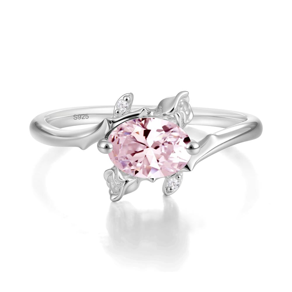 Romantic Floral Pink Cubic Zirconia Ring - LUO Jewelry #metal_sterling silver