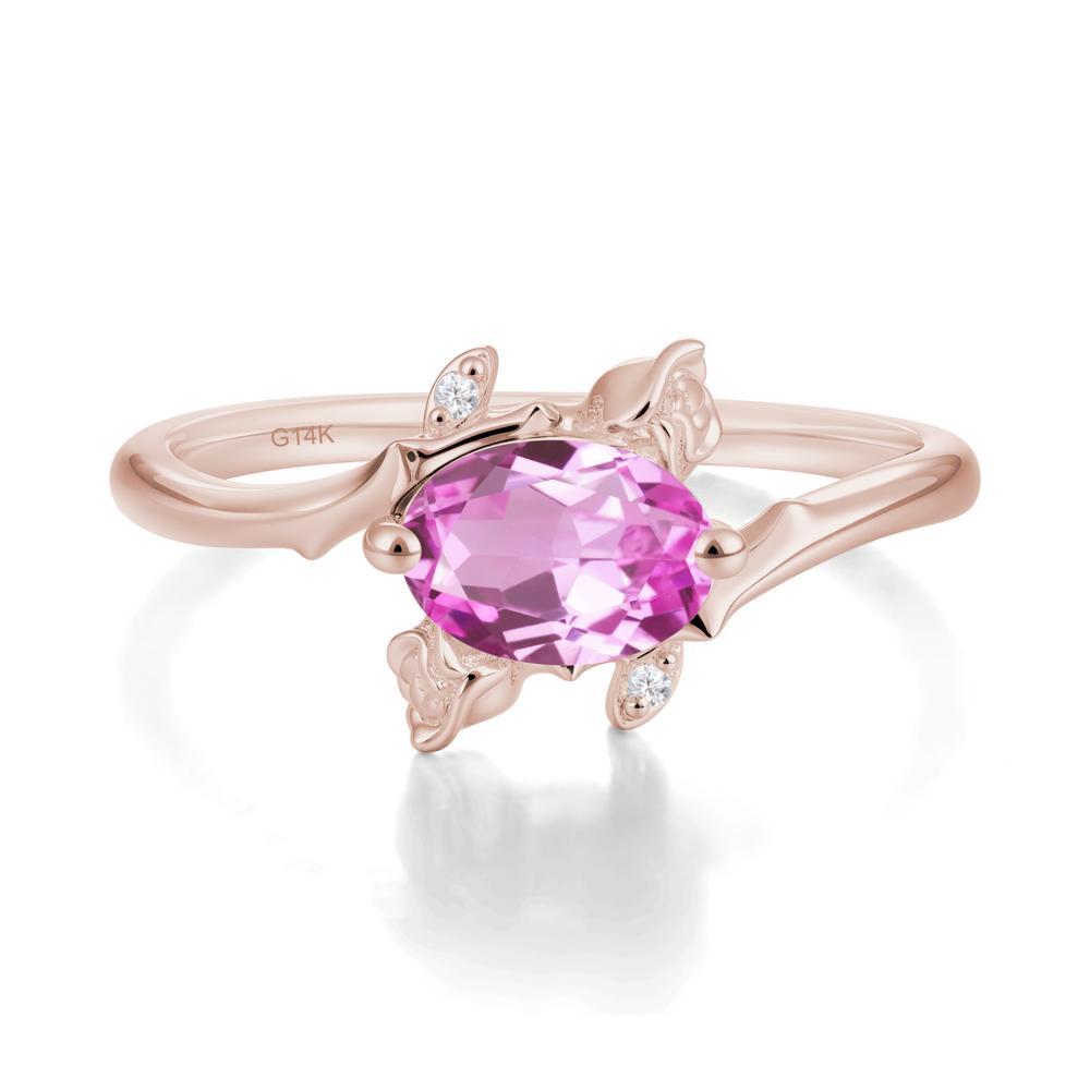 Romantic Floral Pink Sapphire Ring - LUO Jewelry #metal_14k rose gold