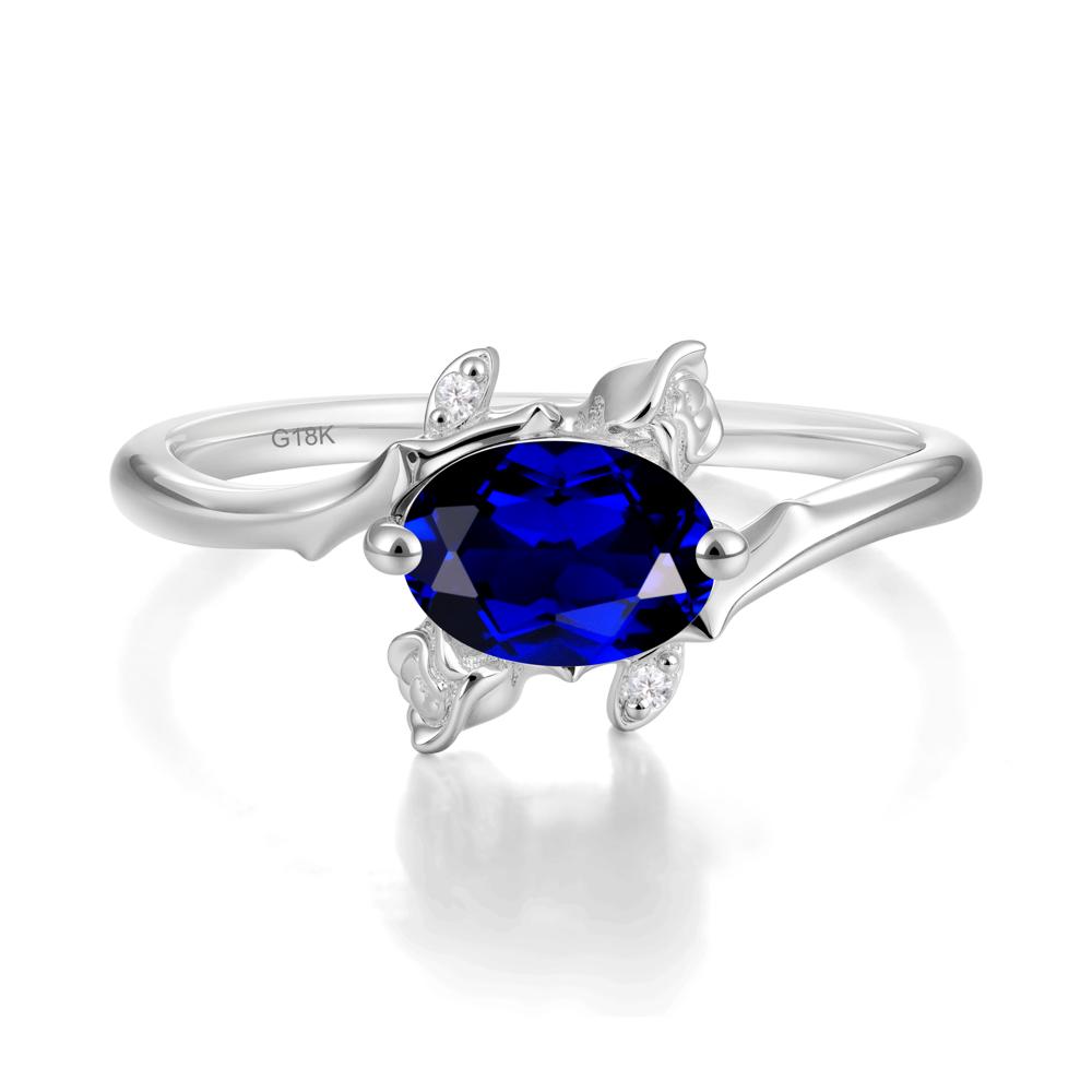 Romantic Floral Sapphire Ring - LUO Jewelry #metal_18k white gold