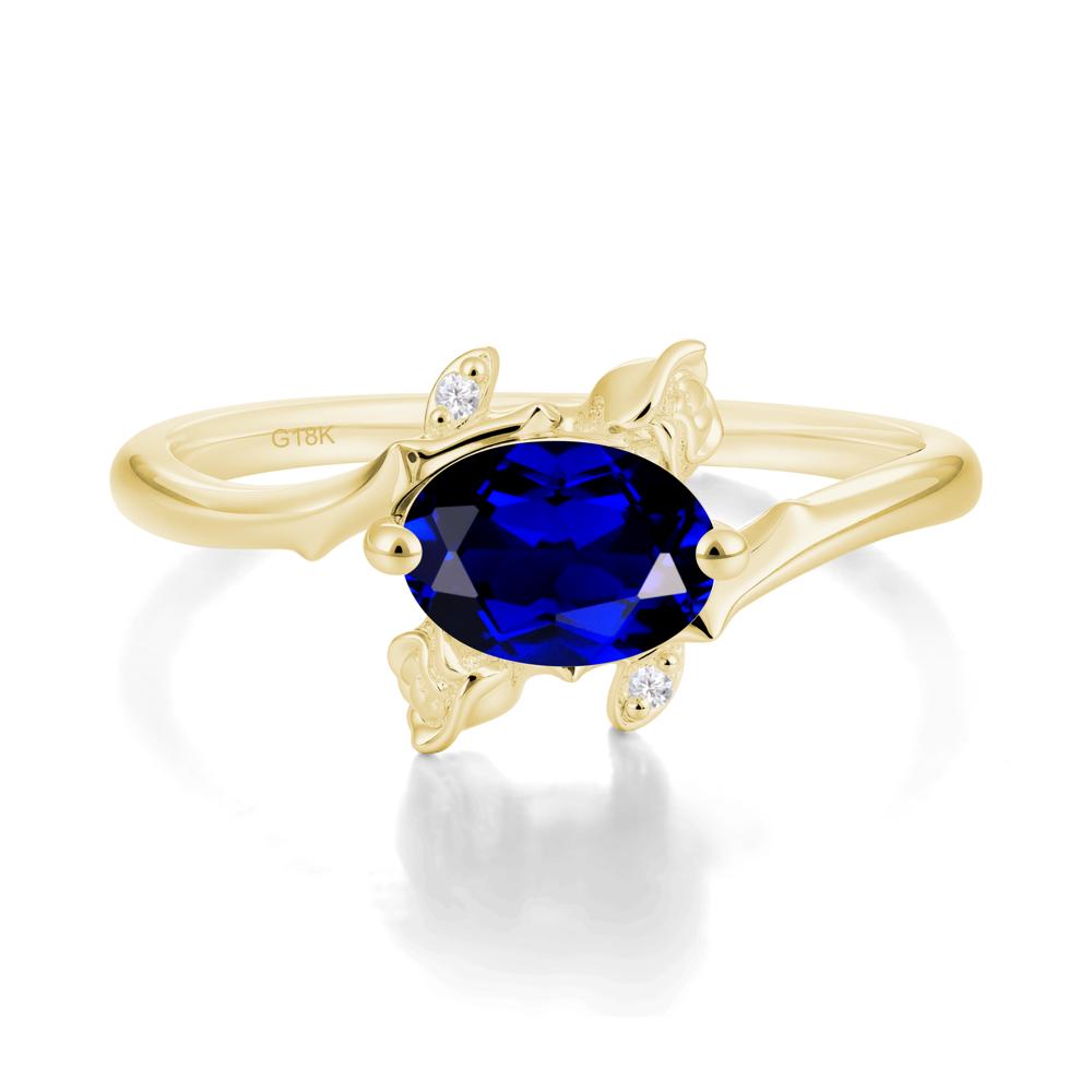 Romantic Floral Sapphire Ring - LUO Jewelry #metal_18k yellow gold