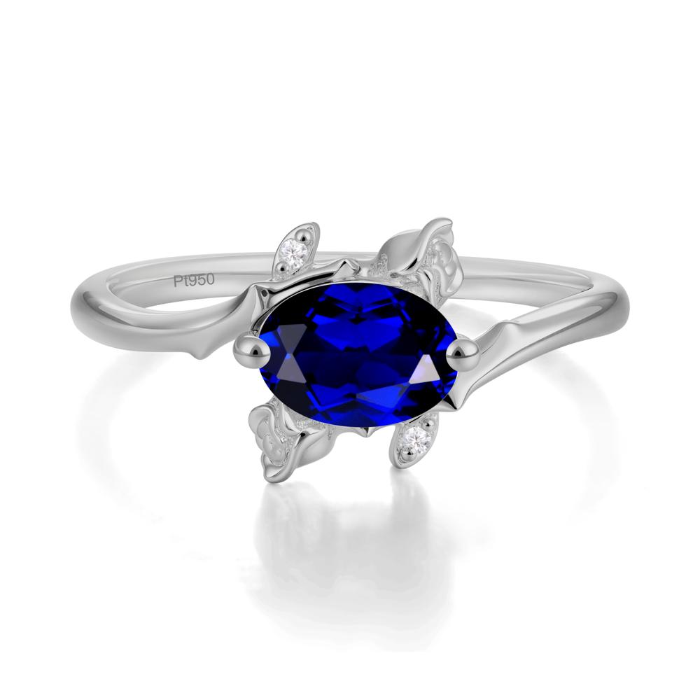 Romantic Floral Sapphire Ring - LUO Jewelry #metal_platinum