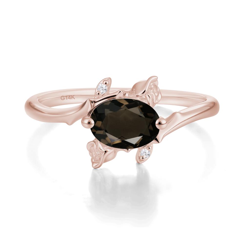 Romantic Floral Smoky Quartz Ring - LUO Jewelry #metal_14k rose gold