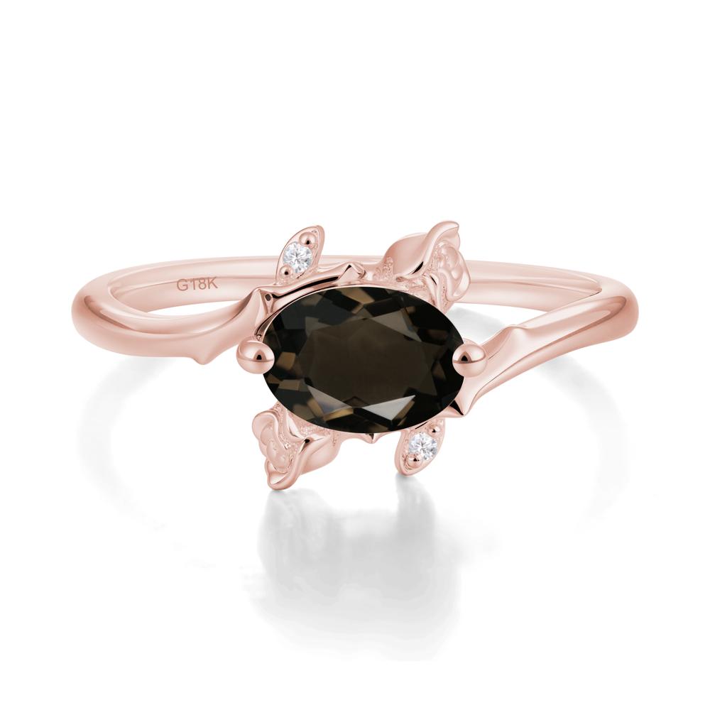Romantic Floral Smoky Quartz Ring - LUO Jewelry #metal_18k rose gold