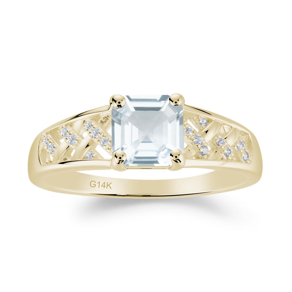 Delicate Aquamarine Promise Ring - LUO Jewelry #metal_14k yellow gold