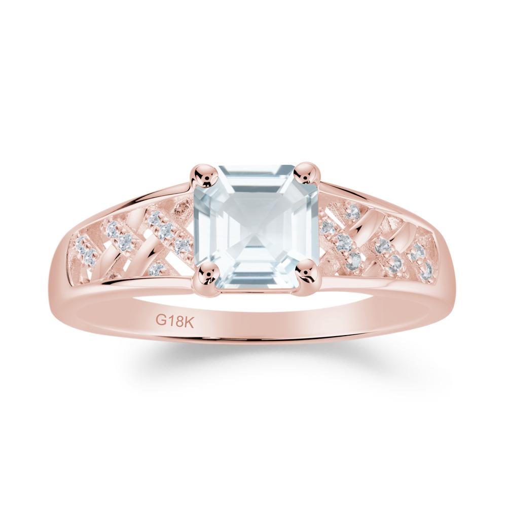 Delicate Aquamarine Promise Ring - LUO Jewelry #metal_18k rose gold