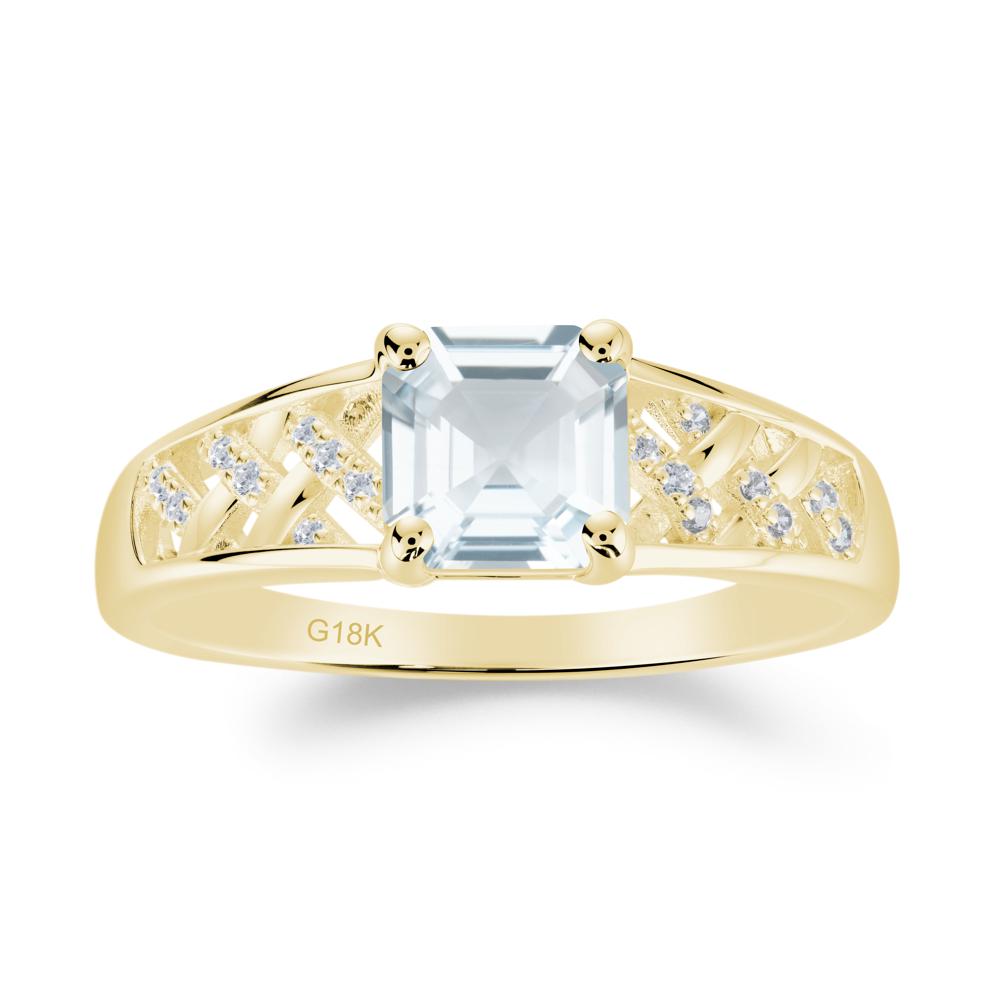 Delicate Aquamarine Promise Ring - LUO Jewelry #metal_18k yellow gold