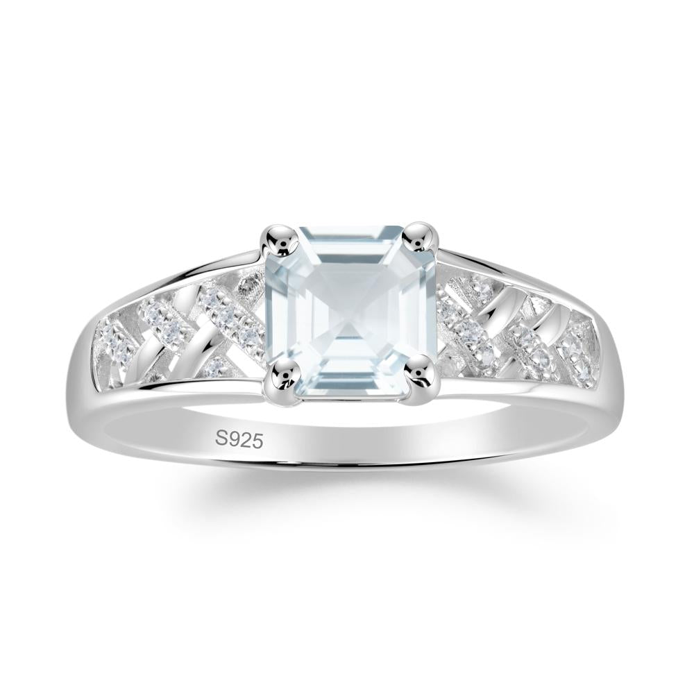 Delicate Aquamarine Promise Ring - LUO Jewelry #metal_sterling silver