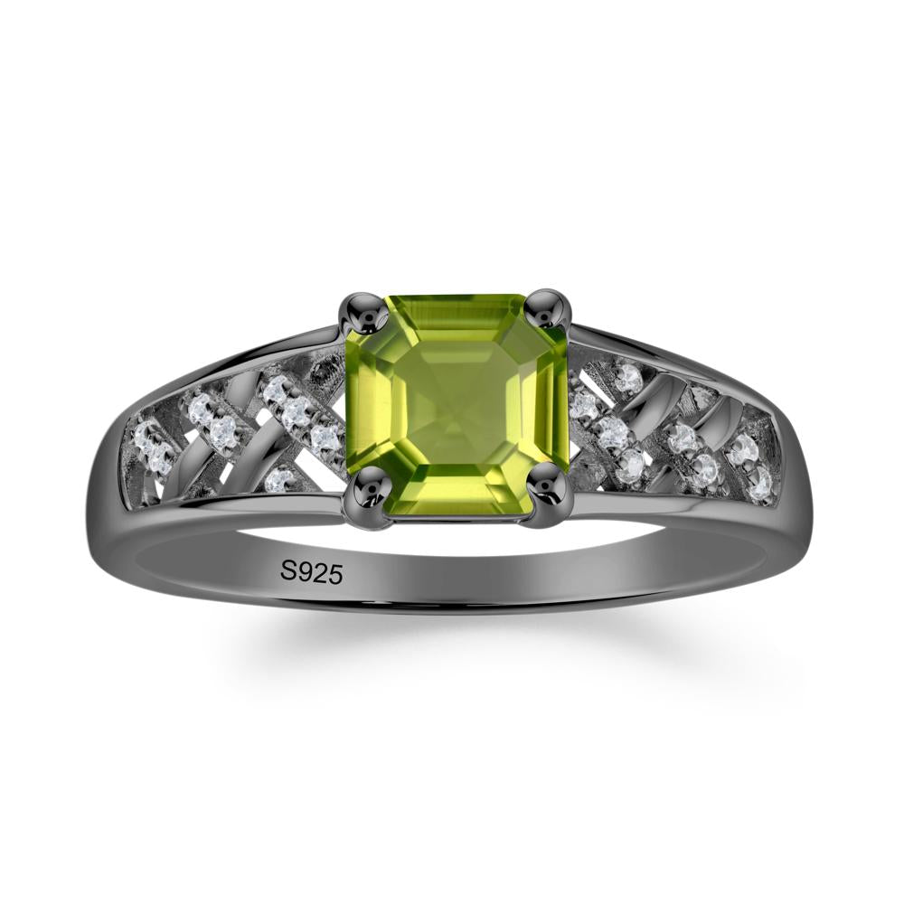 Delicate Peridot Promise Ring - LUO Jewelry #metal_black finish sterling silver