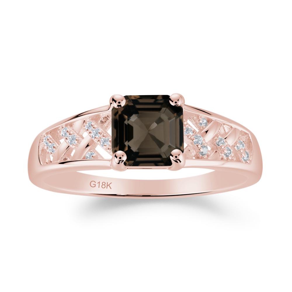 Delicate Smoky Quartz Promise Ring - LUO Jewelry #metal_18k rose gold