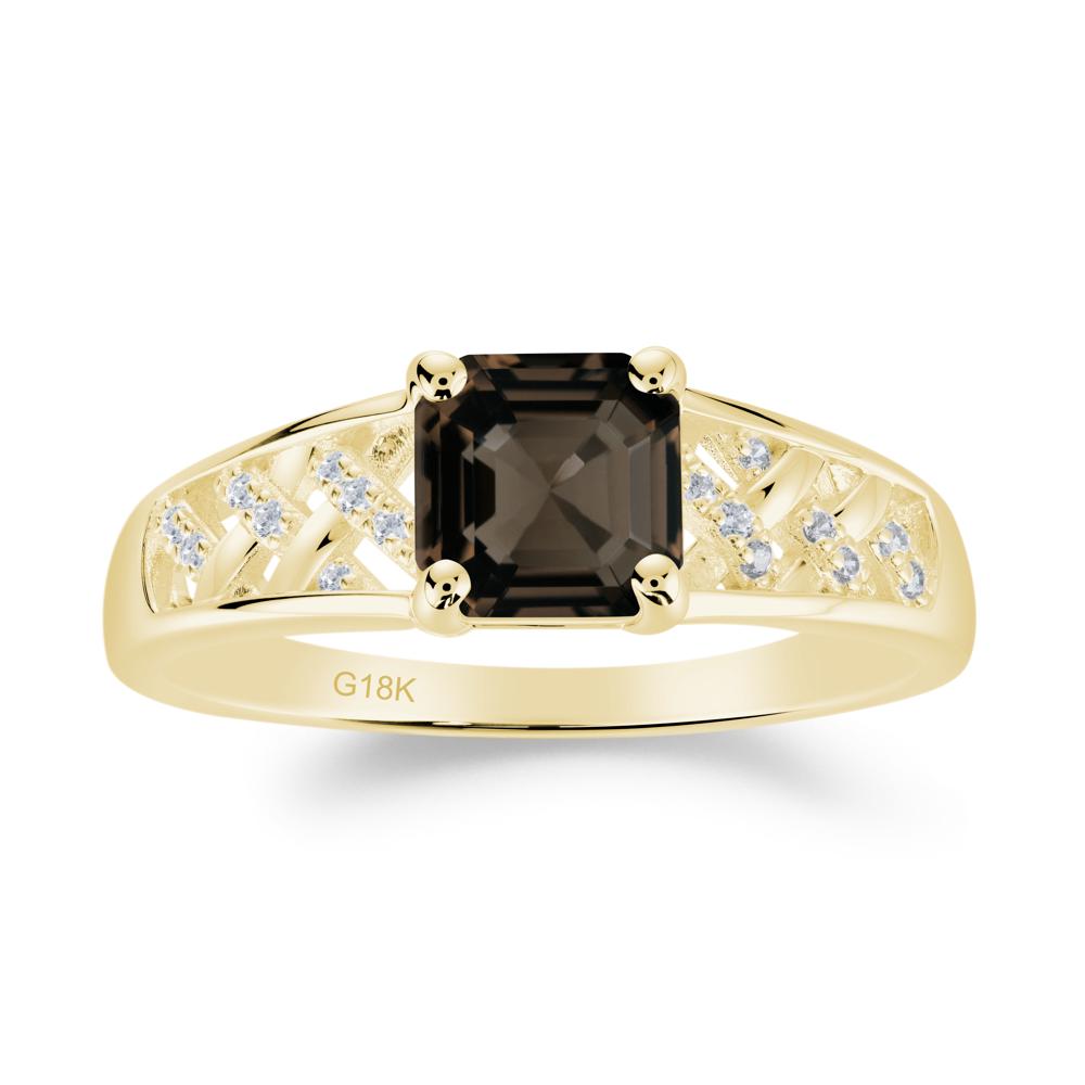 Delicate Smoky Quartz Promise Ring - LUO Jewelry #metal_18k yellow gold