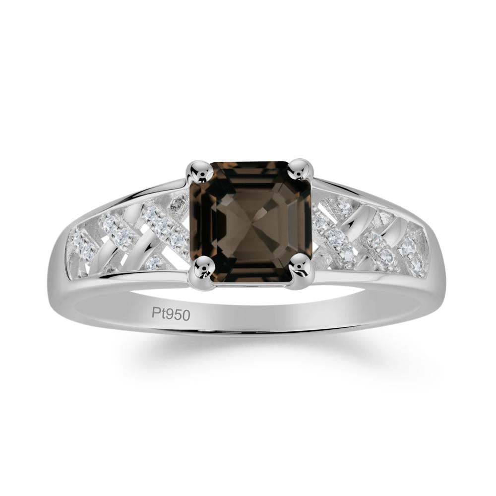 Delicate Smoky Quartz Promise Ring - LUO Jewelry #metal_platinum