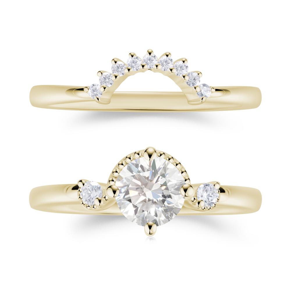 Vintage Sapphire Bridal Promise Ring Set - LUO Jewelry #gemstone_Diamond