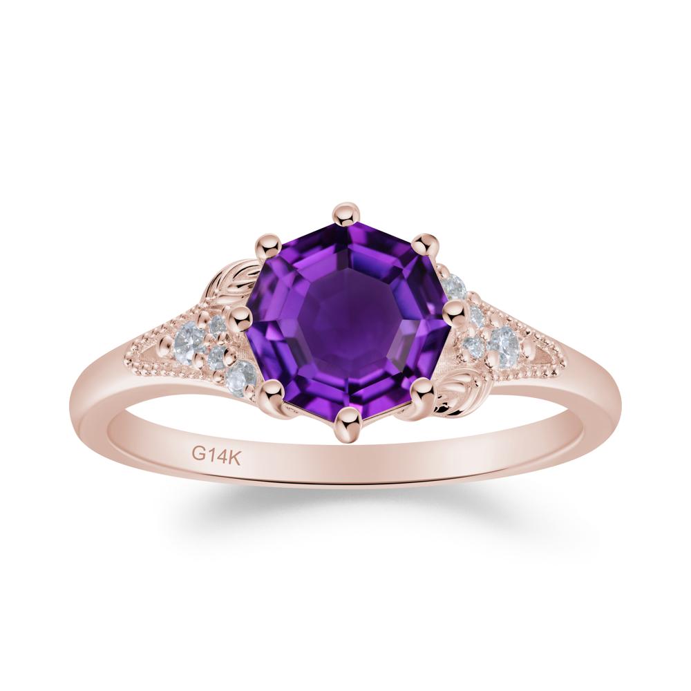 Vinatge Amethyst Promise Ring - LUO Jewelry #metal_14k rose gold